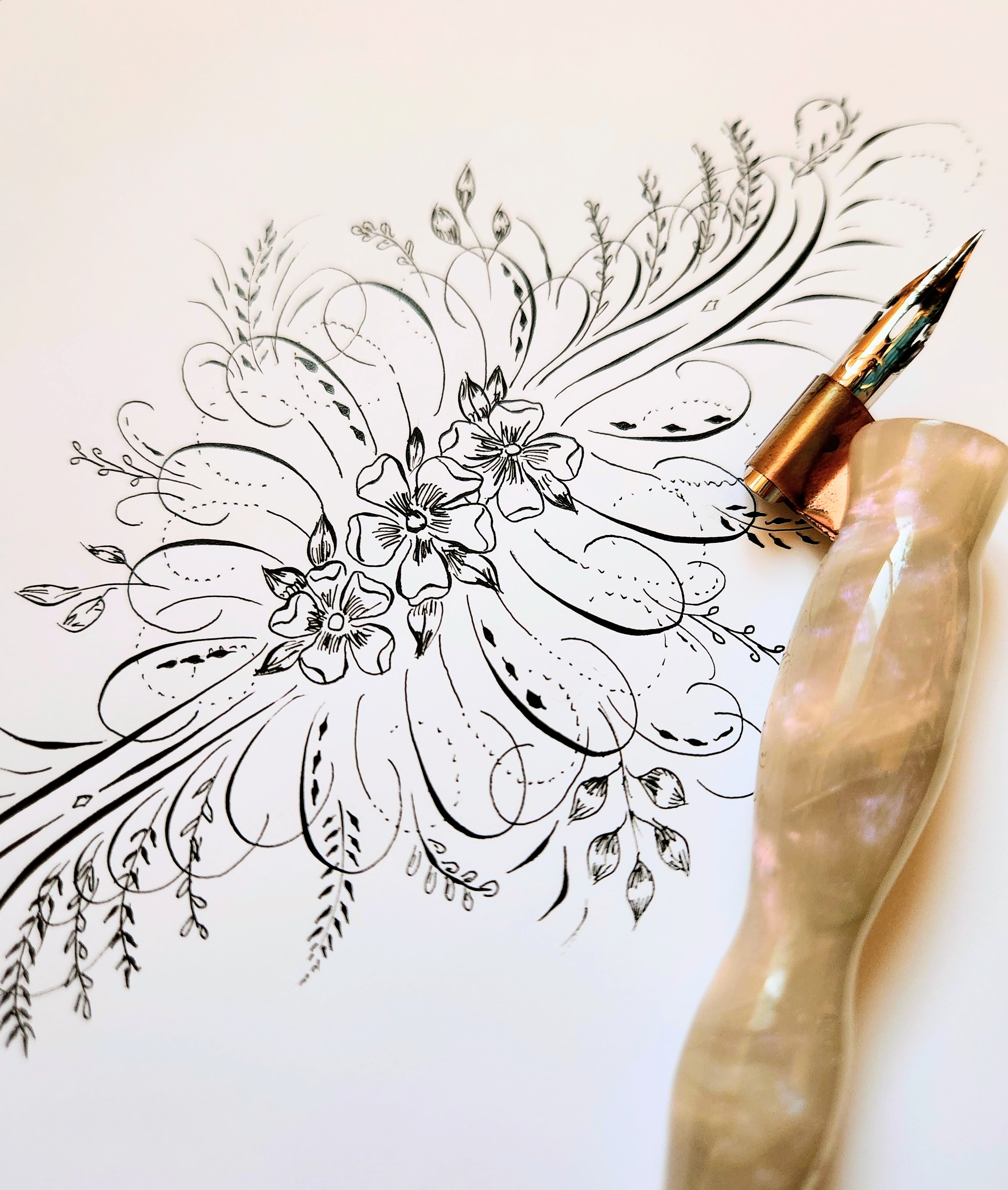 calligraphy flourishes