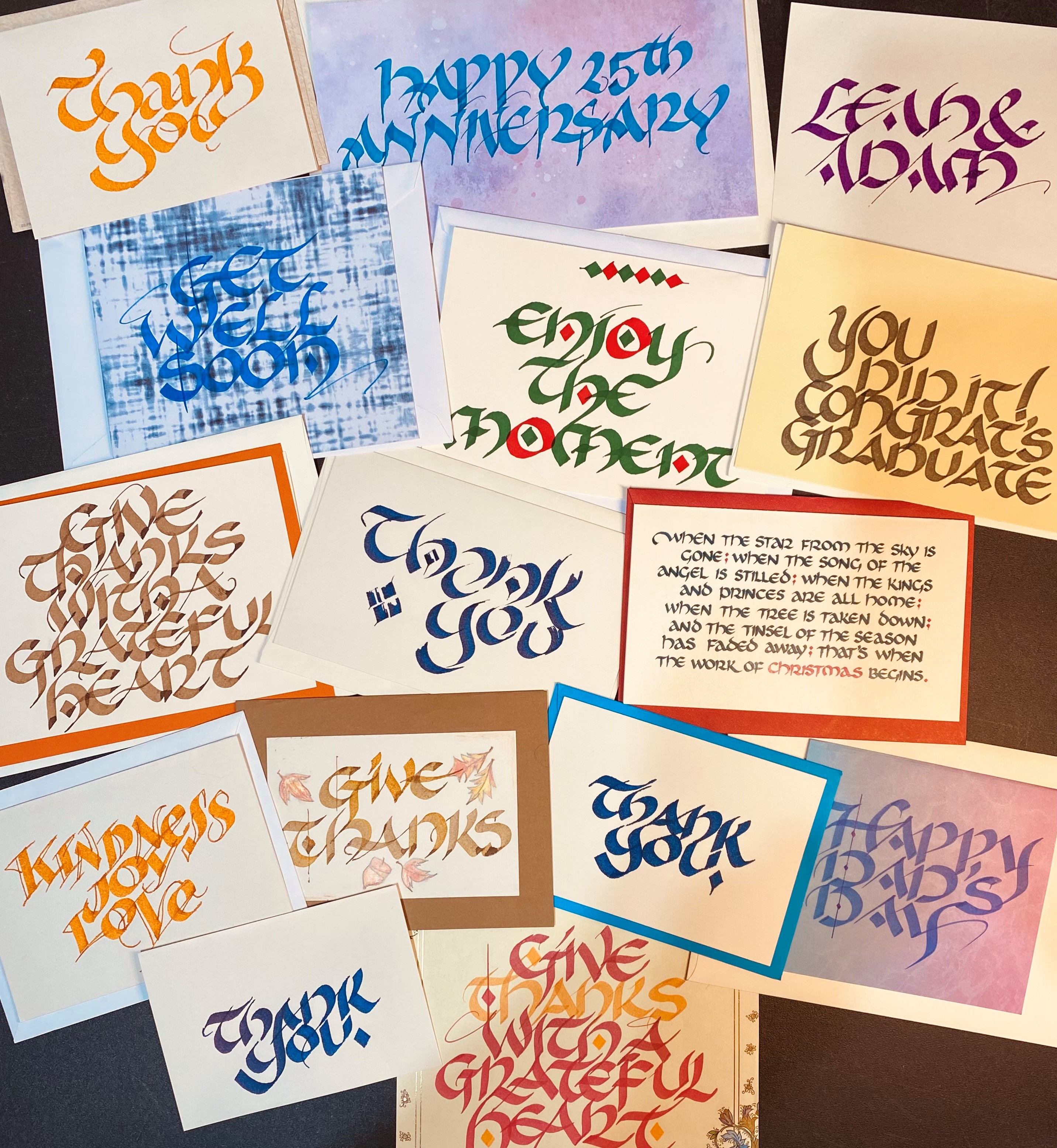 calligraphy cards