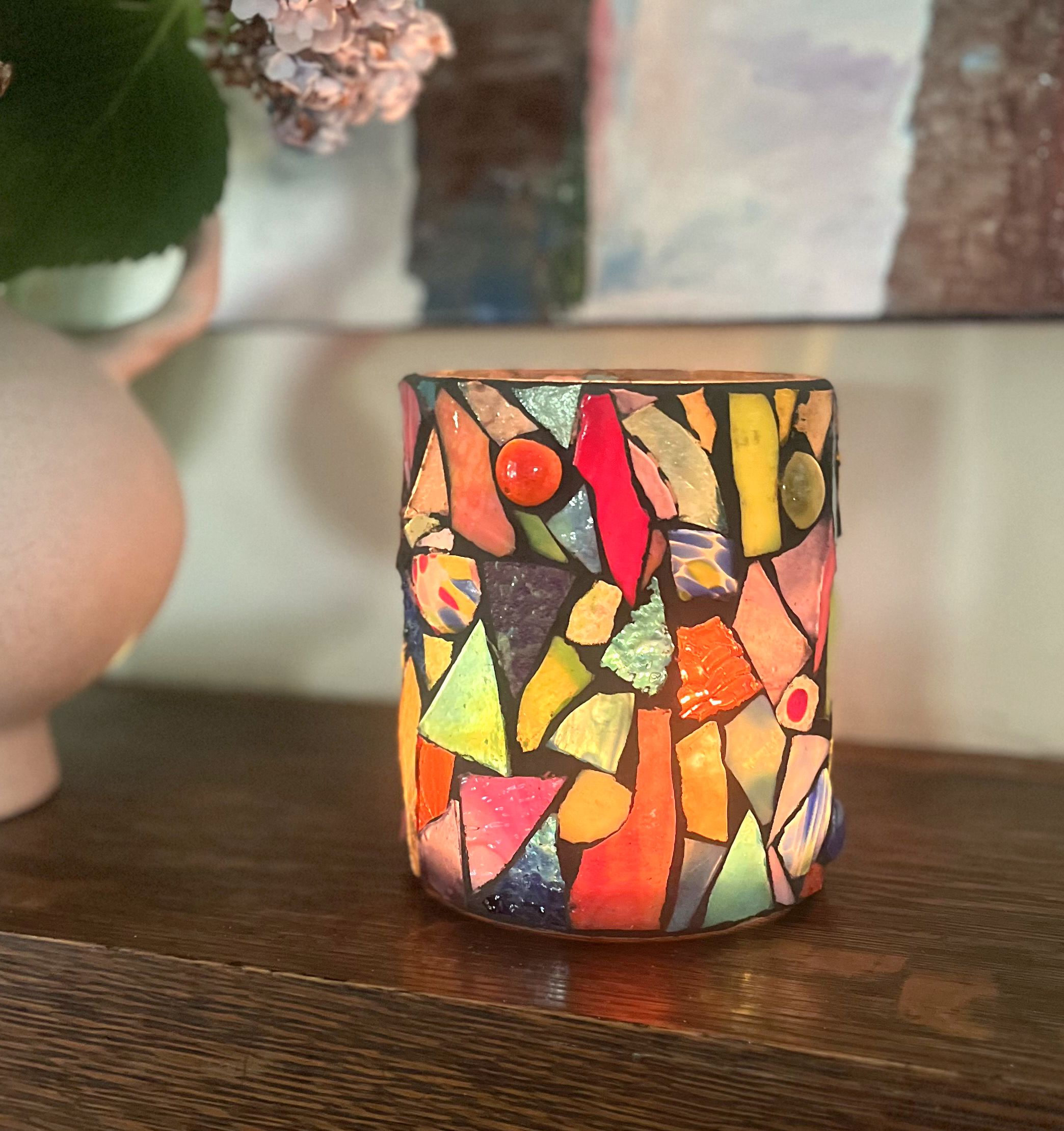 mosaic candle holder